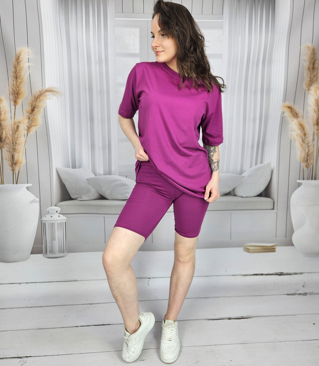 Set of cotton t-shirt oversize shirt short leggings SPIREL