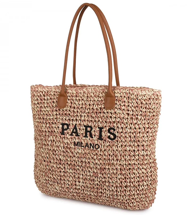Classic summer braided shopper bag PARIS MILANO