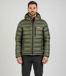 Men's winter quilted jacket with hood