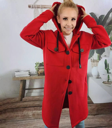 Warm long sweatshirt cotton shirt jacket