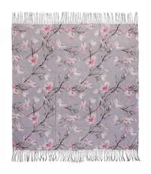 Elegant floral shawl scarf with tassels