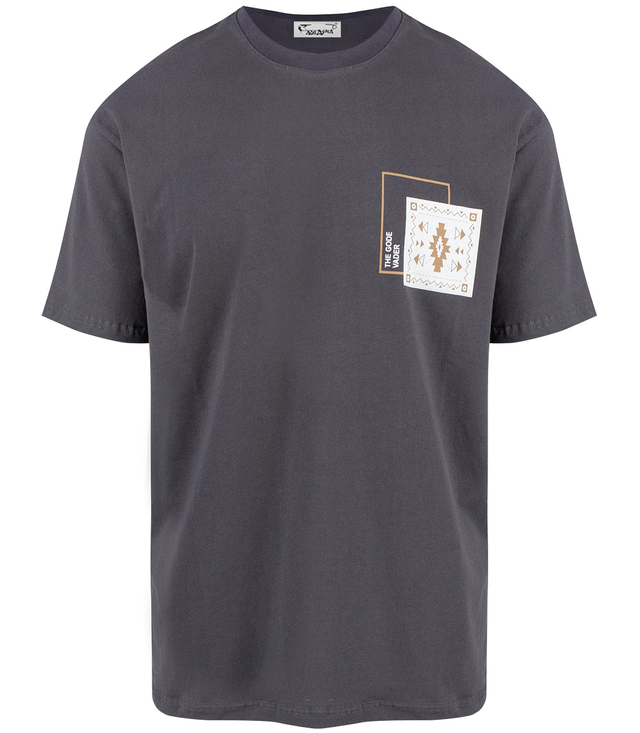 Men's short-sleeved t-shirt with print on the front and back