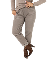 Corduroy chinos pants with belt WERA fango