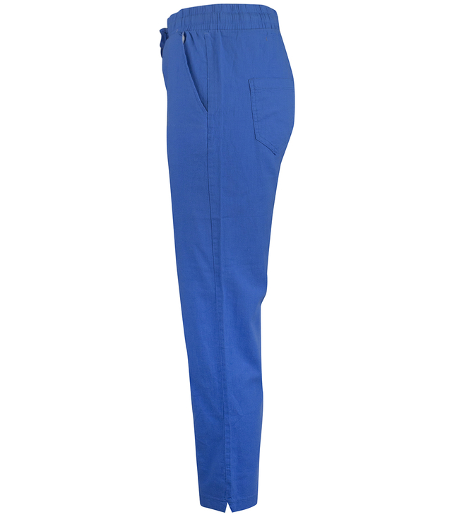 Women's trousers made of delicate cotton, tapered, tied at the waist LENA