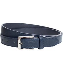 Smooth women's eco leather belt with silver buckle 2.3 cm