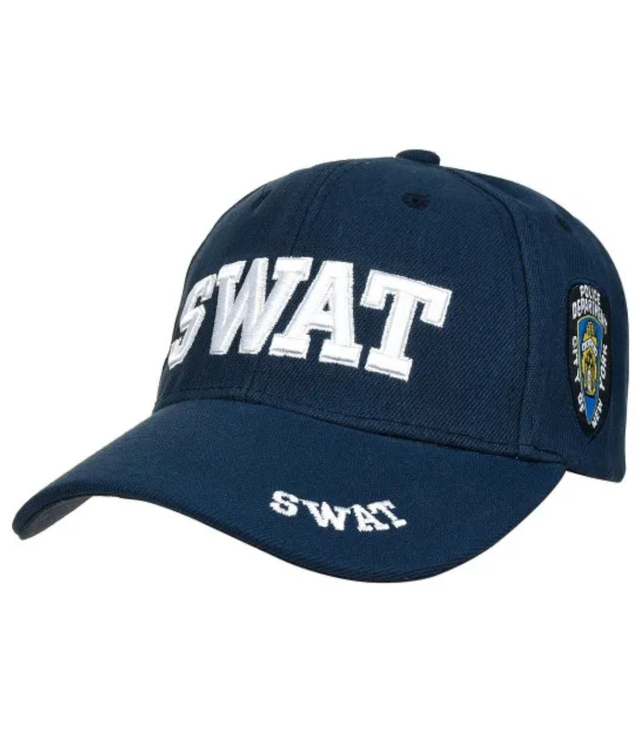 Men's adjustable cotton baseball cap with SWAT embroidery