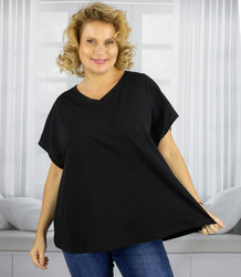 Blouse t-shirt with a heart neckline oversize Mela