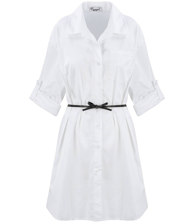 Long shirt Basic cotton shirt dress