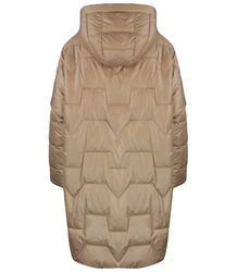 Długa kurtka damska ciepła z pikowaniem z kapturem ANABEL