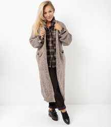 Long warm melange cardigan AURORA