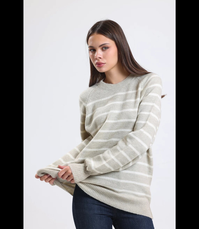 Warm women's fashionable striped sweater ANNA