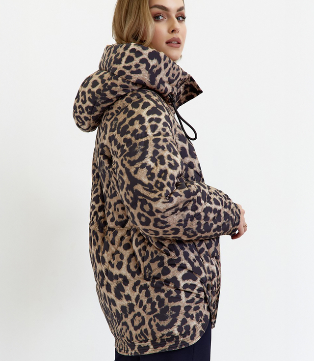 Women's quilted winter jacket with hood KORNELIA
