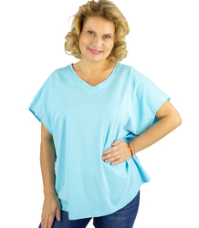 Blouse t-shirt with a heart neckline oversize Mela