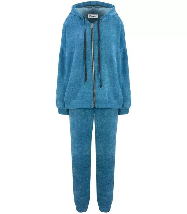 Tracksuit set corduroy pants sweatshirt zipper