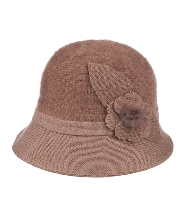 Women's hat cloche patch flower