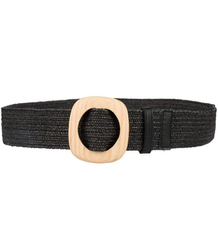 Braided women's belt with large buckle