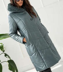 Long elegant quilted insulated women's winter coat MARIA