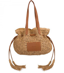 Braided boho bag with straps and tassels
