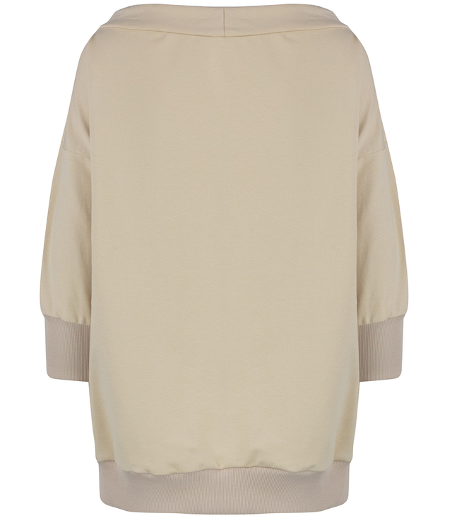 Women's oversize blouse with binding at the neckline GRETA