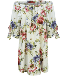 Spanish tunic mini dress with beautiful flowers
