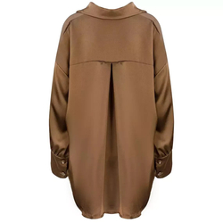 Satin loose long oversize shirt