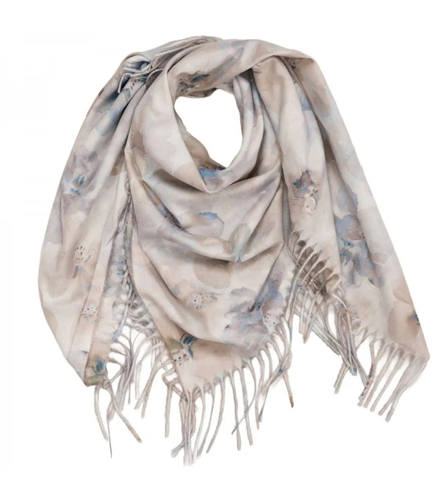 Floral women's scarf shawl with tassels