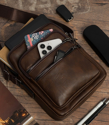 Men's SMALL rectangular padded bag elegant