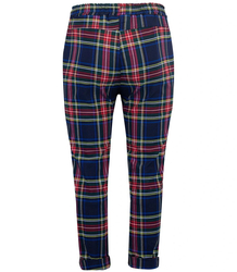 Elegant AMANDA plus size checkered fabric trousers