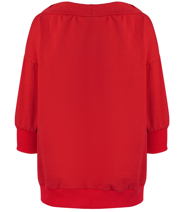 Women's oversize blouse with binding at the neckline GRETA