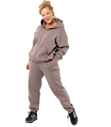 Warm thick sweatshirt set unbuttoned sweatshirt LAURA