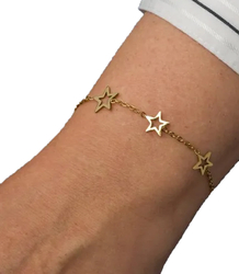 Elegant gold women's steel bracelet