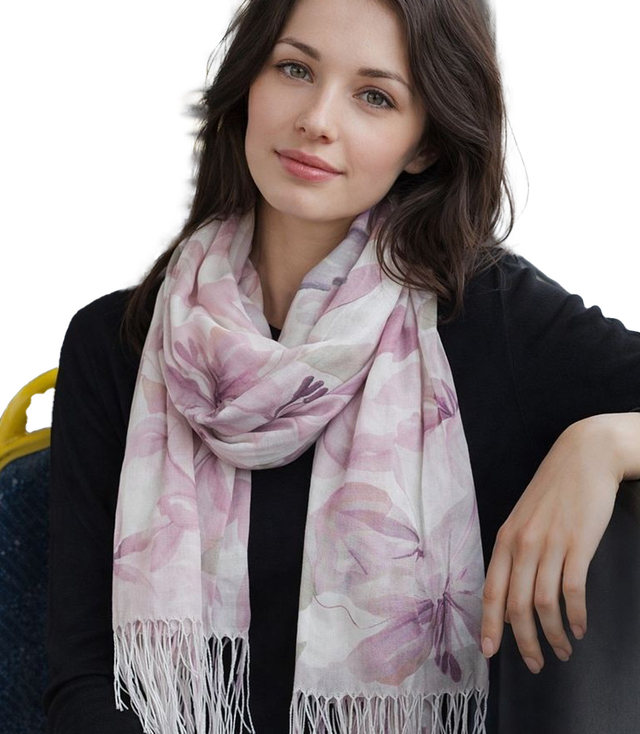 Women's floral pattern scarf 180x70