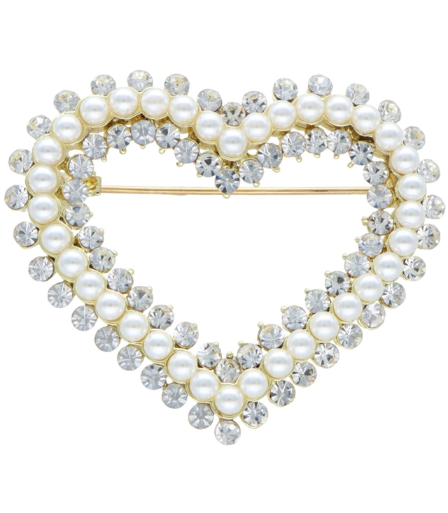 Zirconia Brooch Elegant Beautiful Ornamental Pearl Safety Pin