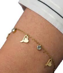 Elegant gold women's steel bracelet