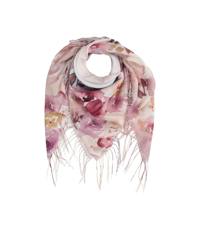 Women's scarf with floral pattern 100x100