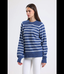 Warm women's fashionable striped sweater ANNA