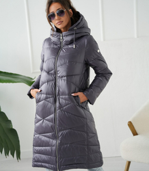 Long elegant quilted women's winter insulated coat SAMANTA