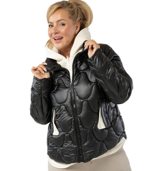 Quilted jacket with pearl sheen and tracksuit inserts ARIA