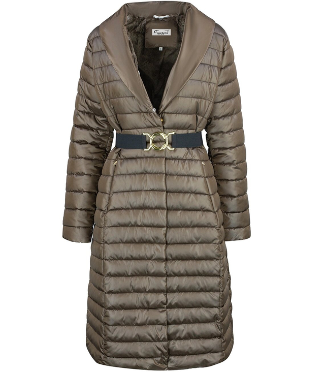 Quilted jacket coat with fur MARY