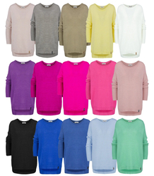 Women's smooth loose sweater with longer back SOPHIA