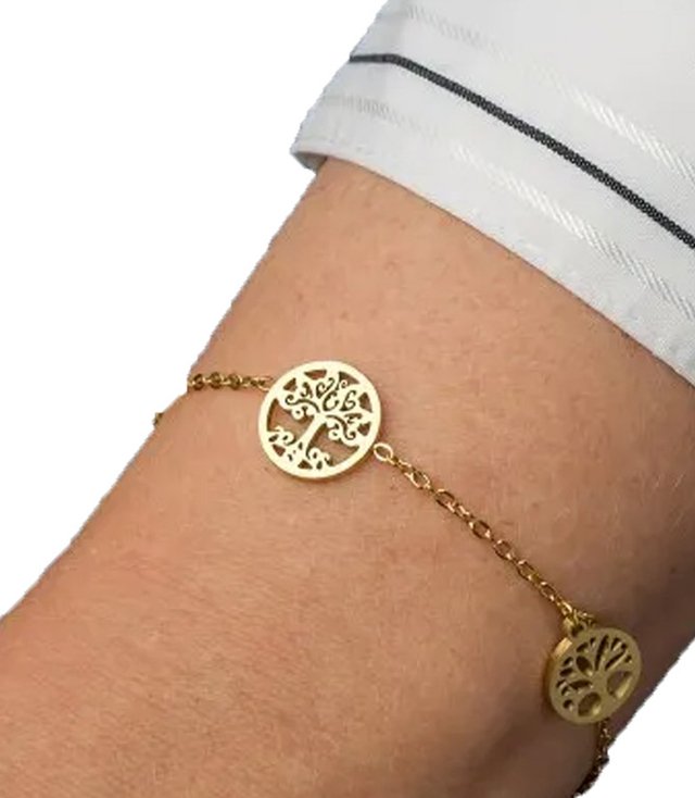 Elegant gold women's steel bracelet