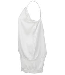 Satin pajama set with lace shorts top petticoat