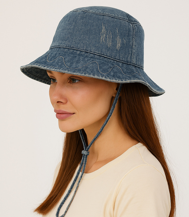 Denim bucket hat