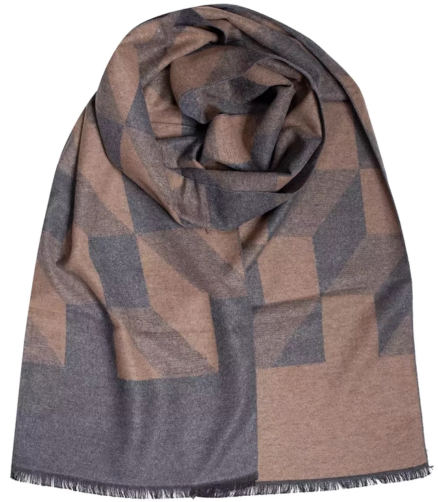 Men's scarf with tassels in patterns