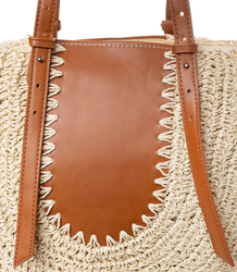 Summer bag shoulder shopper bag braided rounded