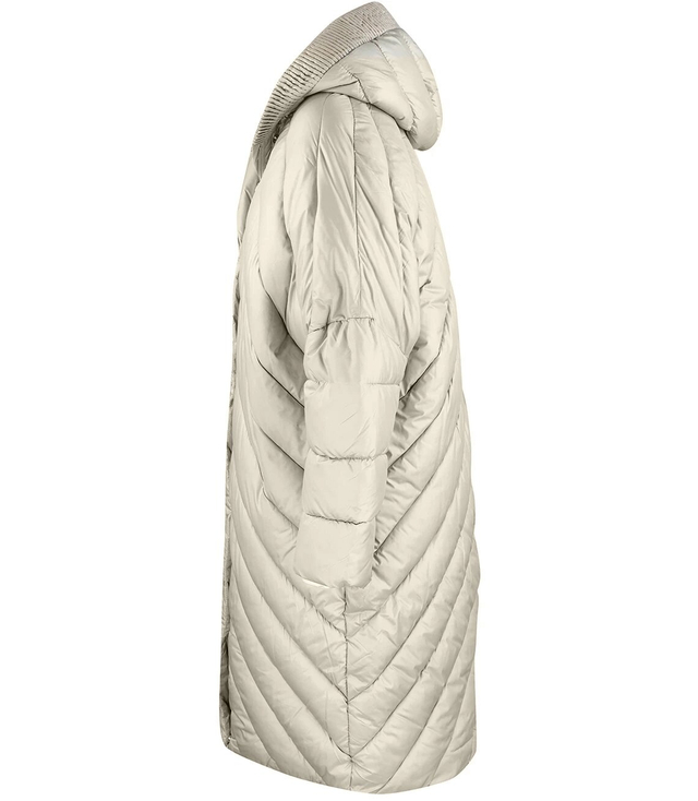 Long jacket women's coat with diagonal quilting Warm LUCY