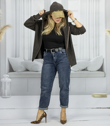 Women's denim pants Jeans boyfriend with belt LIVIA