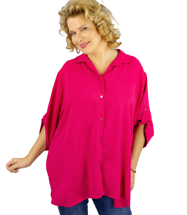 Elegant oversize shirt with decorative collar "VIVIANNE"