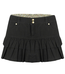 Short mini skirt with ruffles on the hips