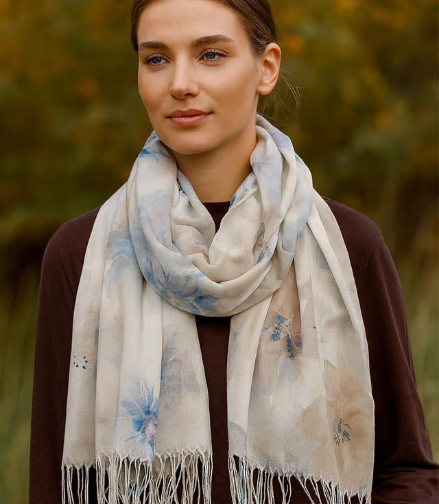 Women's floral pattern scarf 180x70